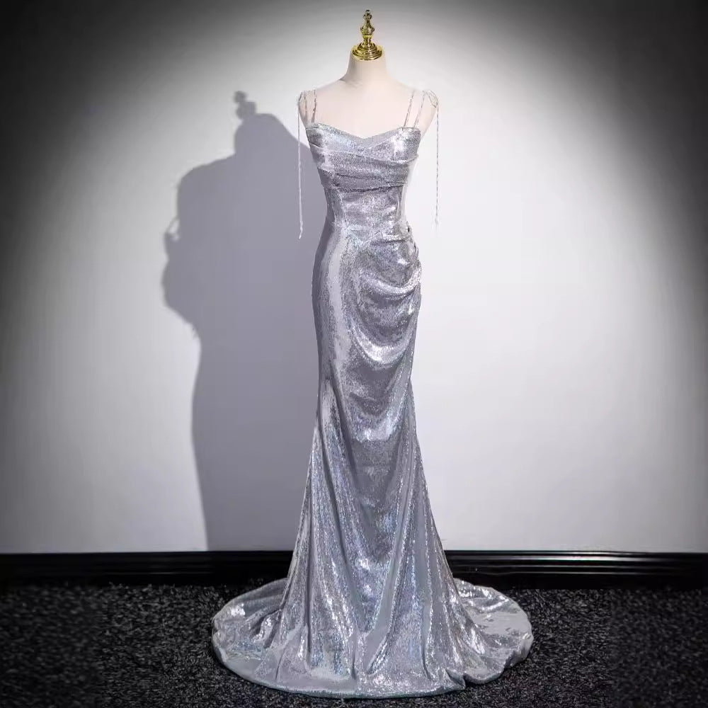 Silver Sequin Mermaid Gown