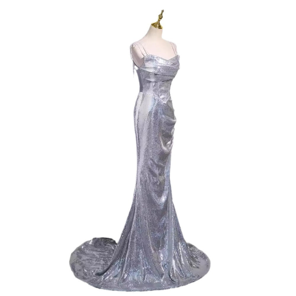 Silver Sequin Mermaid Gown