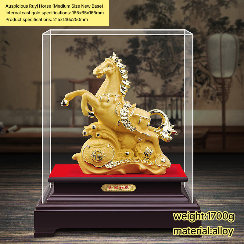Golden Horse Fortune Statue