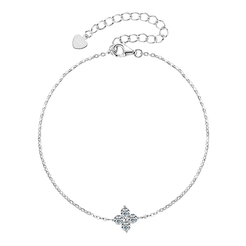 Four-leaf Clover Silver Bracelet