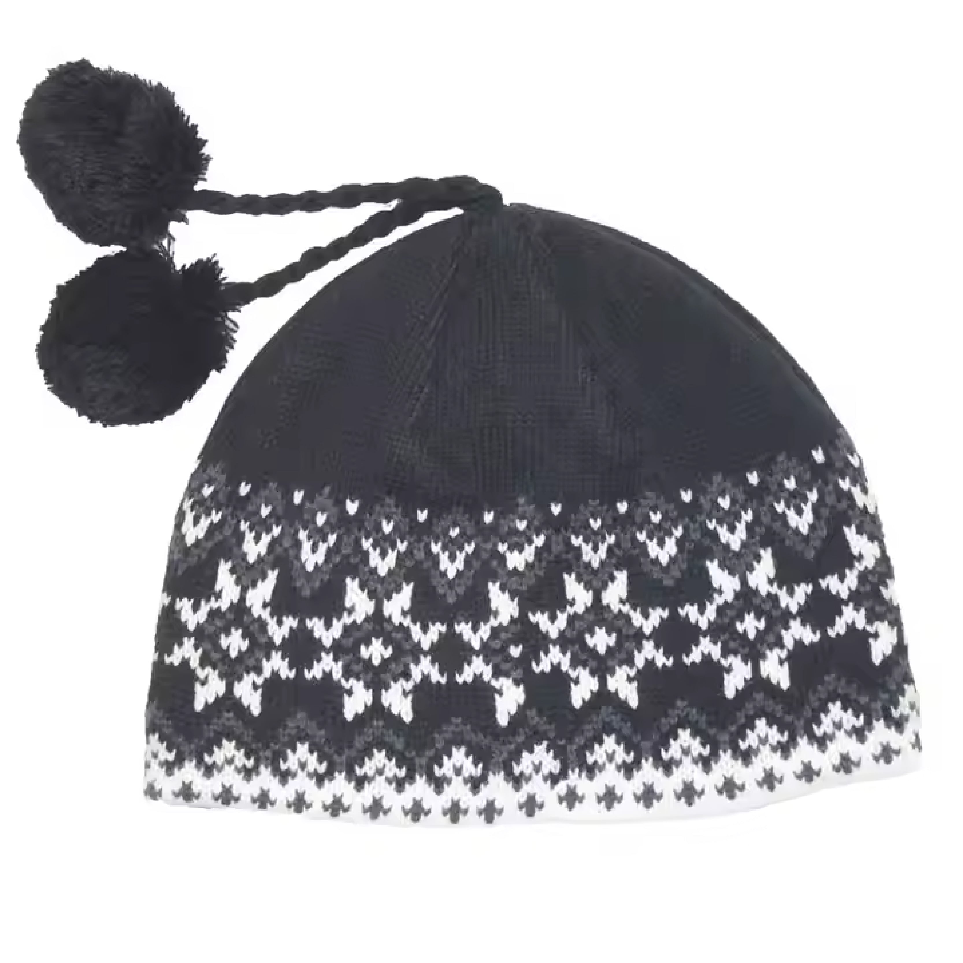 Floral Pattern Knit Beanie