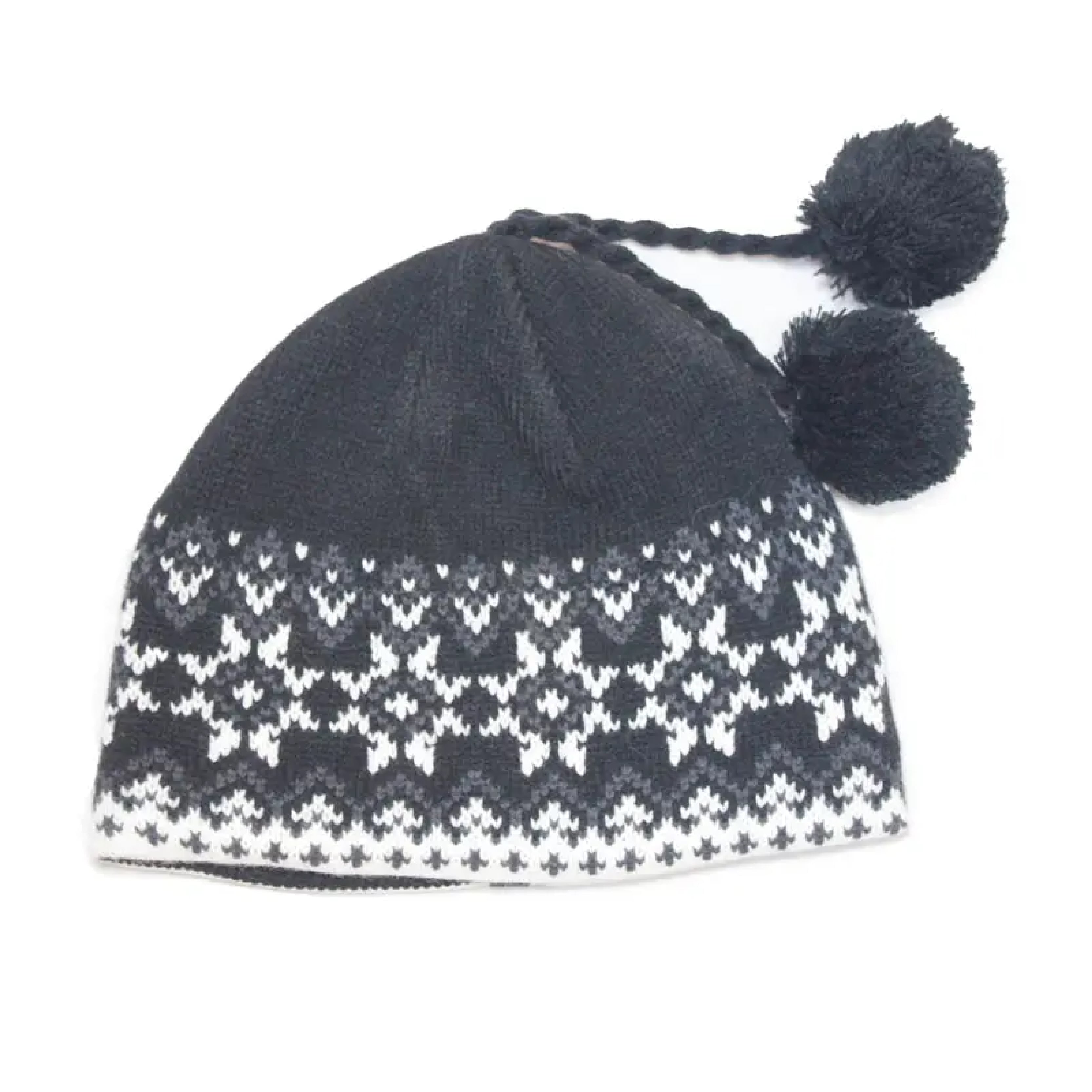 Floral Pattern Knit Beanie