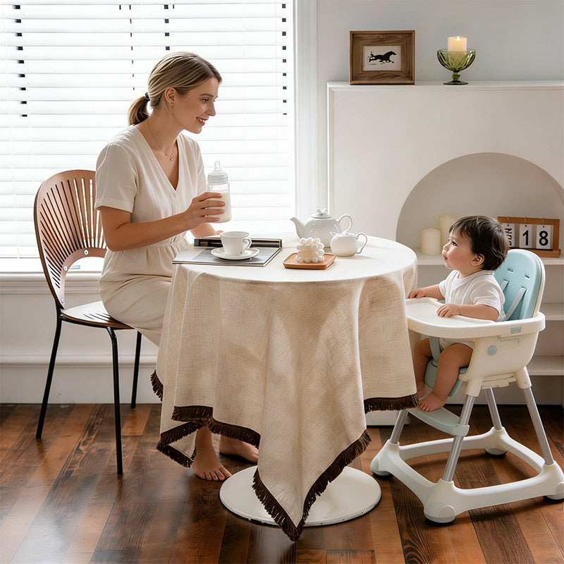 Linen-Look Solid Tablecloth