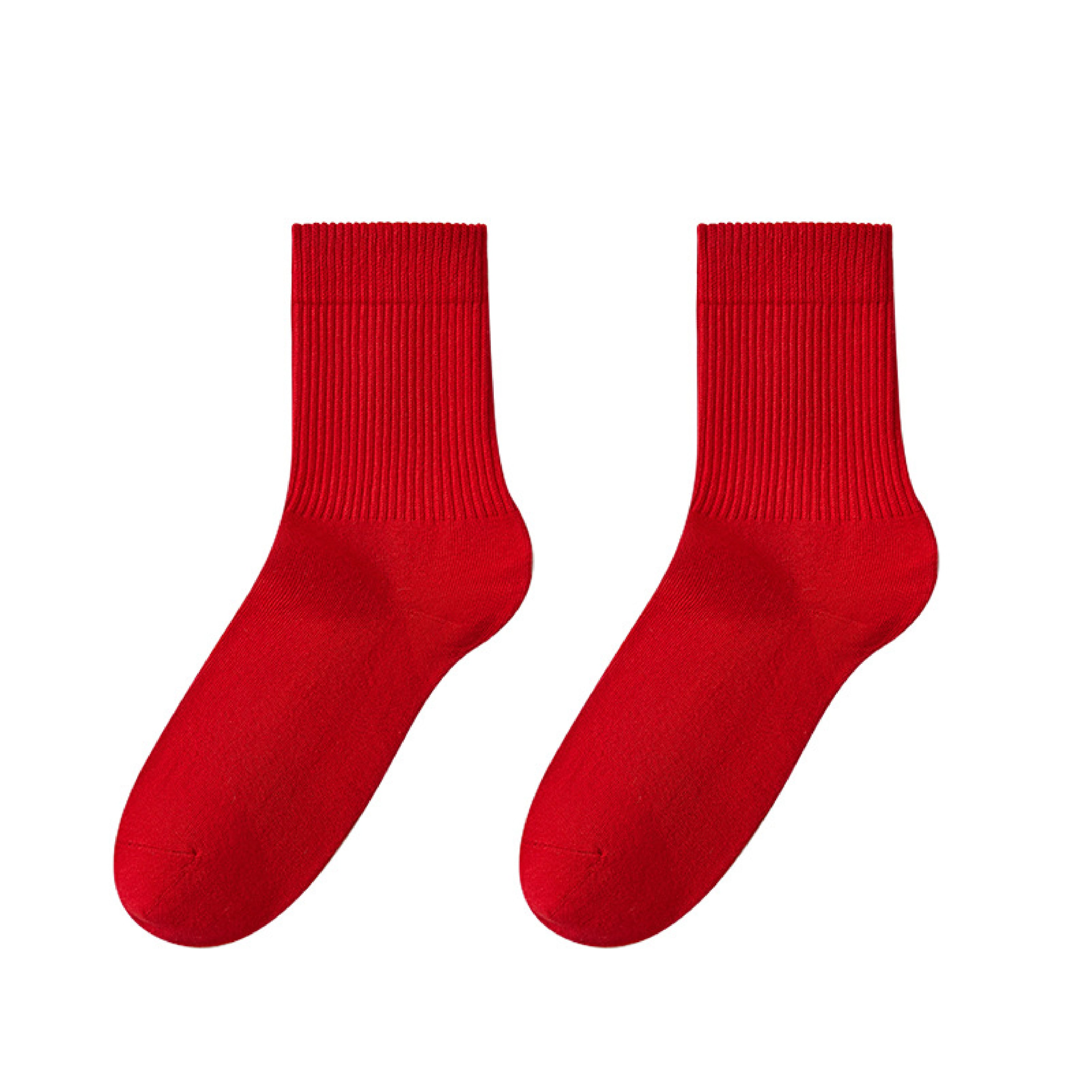 Solid Red Mid-Calf Socks