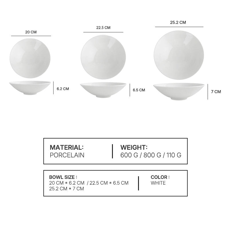 Plain White Ssalad Bowl