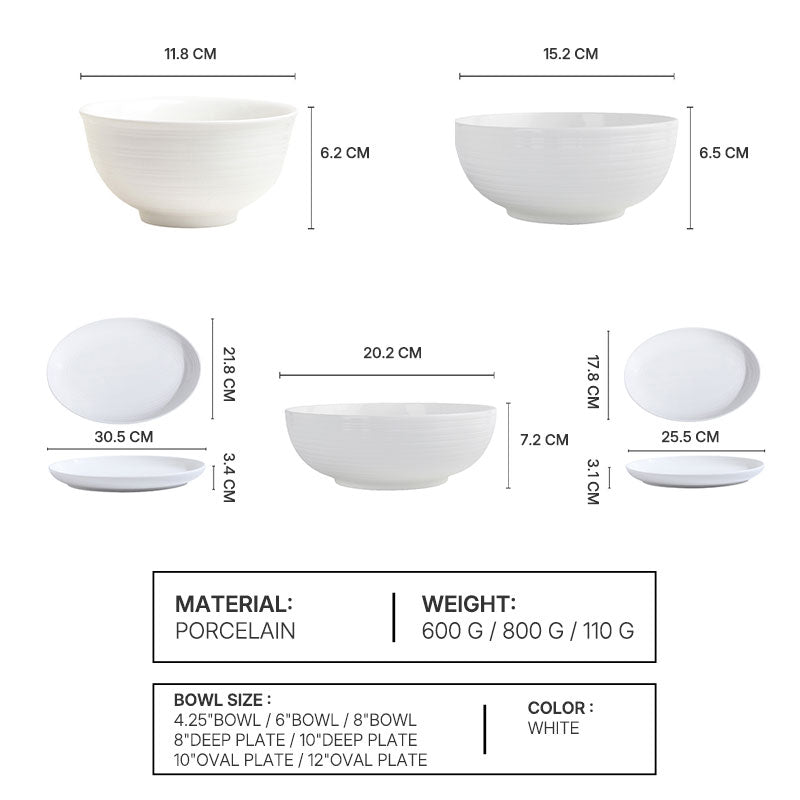 Pure White Ceramic Tableware