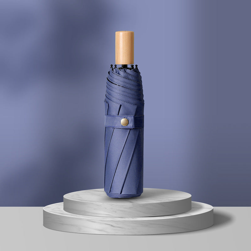 Wooden Handle Folding Umbrella