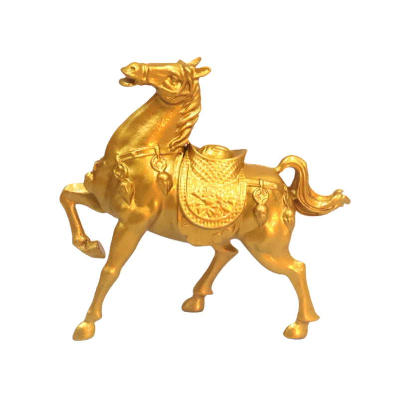 Golden Horse Desktop Statue