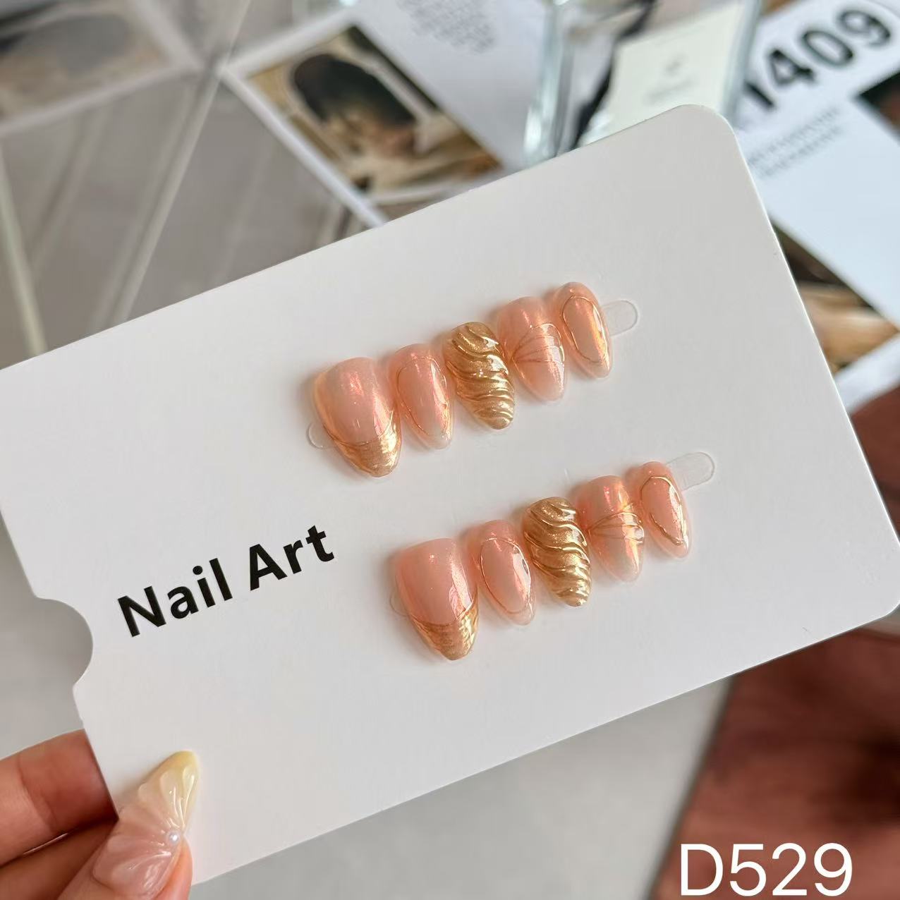 Gold Swirl Press-on Nails