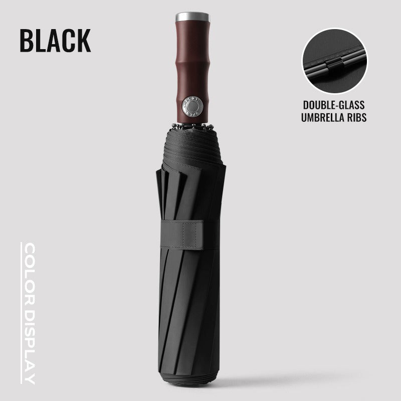 Auto Wooden Folding Umbrella