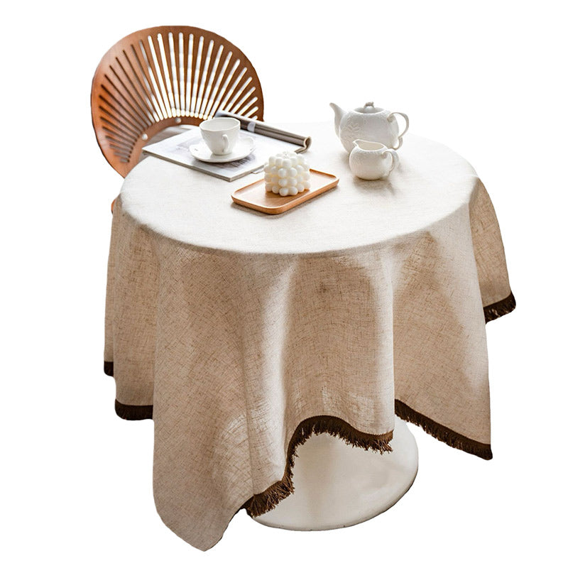 Linen-Look Solid Tablecloth