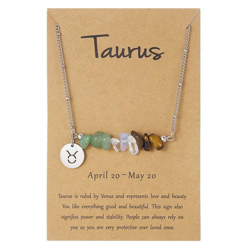 Twelve Constellations Stone Necklace