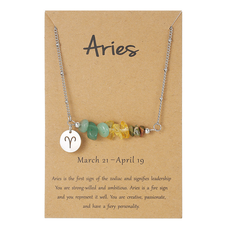 Twelve Constellations Stone Necklace