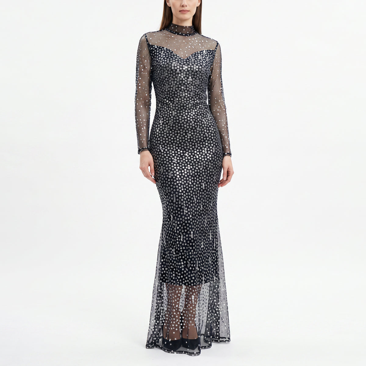 Women's Foil Print Evening Dress