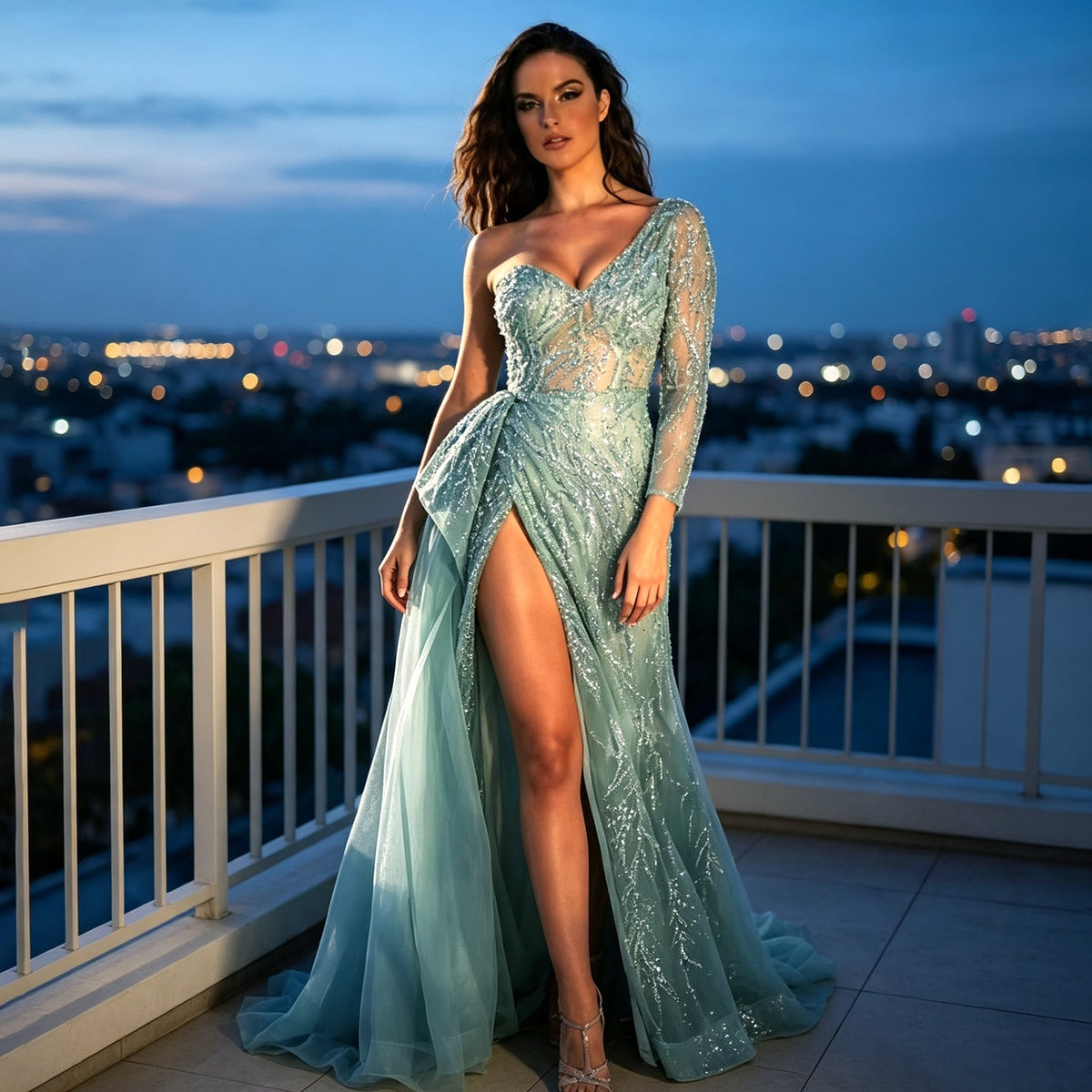 Women's Sequin Slit Dress