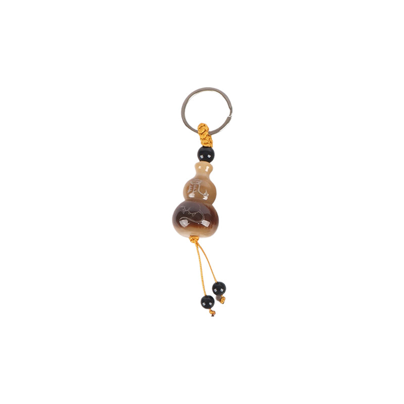 Ox Horn Zodiac Gourd Keychain