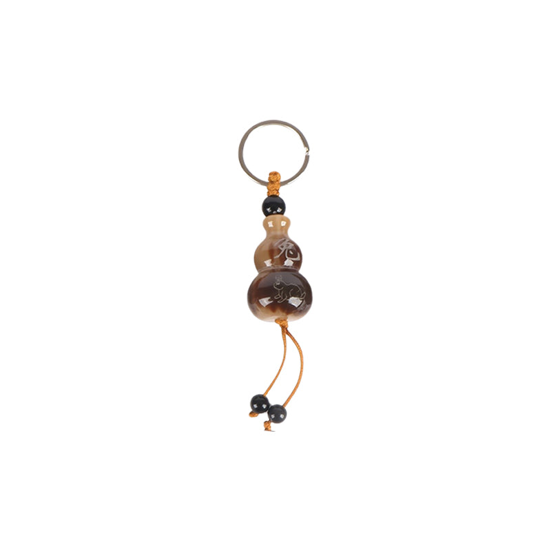 Ox Horn Zodiac Gourd Keychain