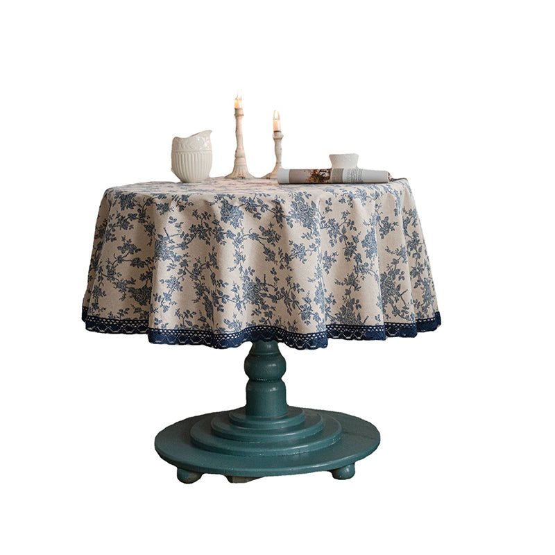 Vintage Blue Rose Tablecloth